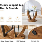 JUFU Round Dining Table Set for 6, 48" Table and Chairs Set of 6 with Faux Marble Tabletop and PU Upholstered Brown-0501 Chairs, Modern 6 Seater Dining Table Set for Dinning Room, Kitchen
