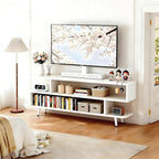 Lightdot TV Stand for TVs up to 45'', Modern Entertainment Center with 3 Storage Open Large Capacity for Collection, Media Console Table for Living Room/Entrance/Sofa Cabinet,Easy Assembly-White