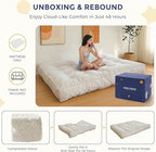 MAXYOYO 8" Futon Mattress, Queen Size Extra Thick Futons Sofa Couch Bed for Adults, Velvet Floor Mattress Shredded Foam Filling (Frame Not Included)