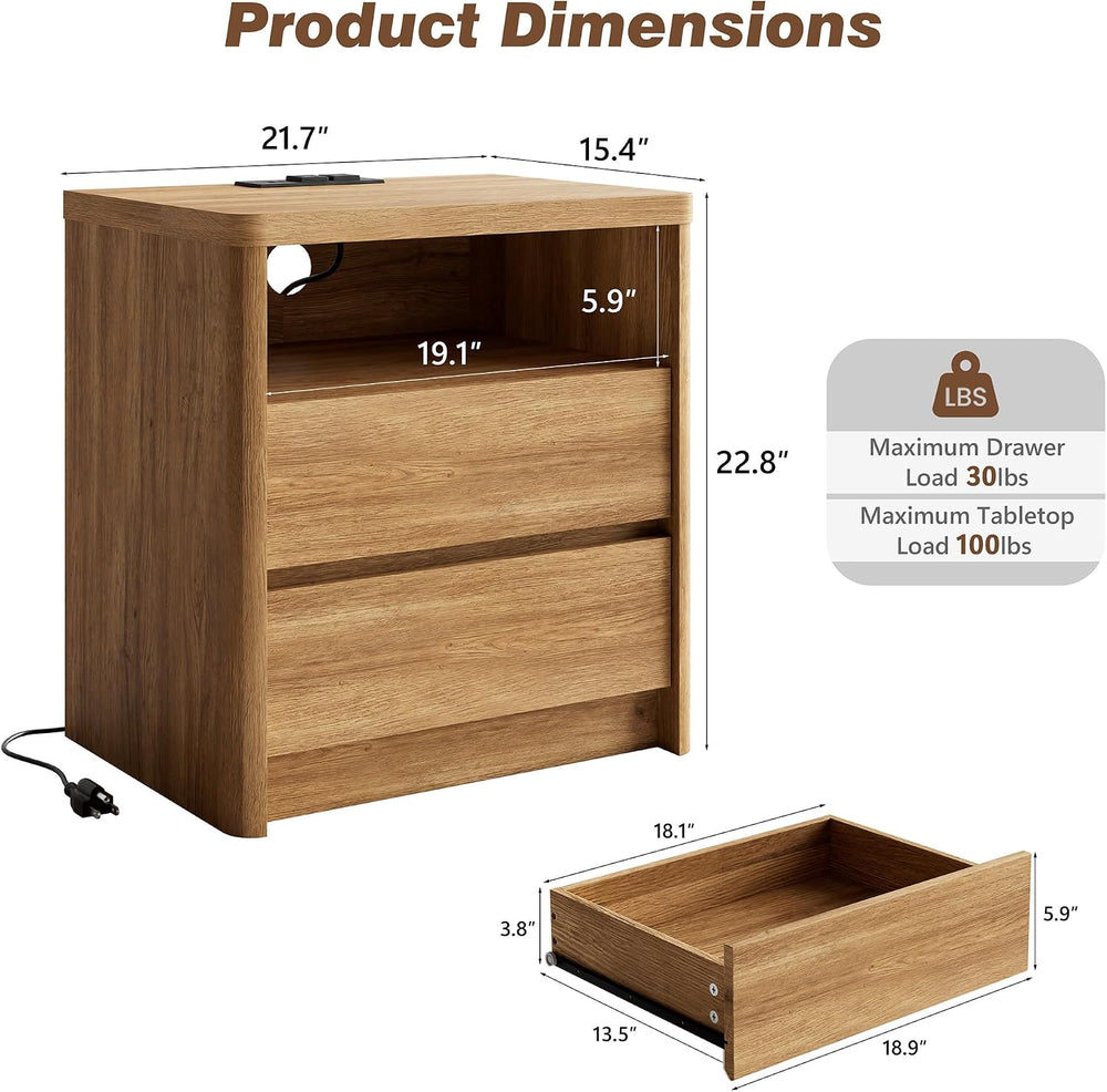 3 Pieces Bedroom Set, 55 Inch Width 7-Drawer Dresser & 2-Drawer Nightstan...