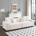 Ball & Cast 104" Modular Sectional Sofa,Cloud Sectional Couch with 4 Pillows,Loveseat Couches W/Deep Seat and Armrest,4 Seater Sectional Sofa for Living Room,Apartment,Corduroy Fabric,Beige