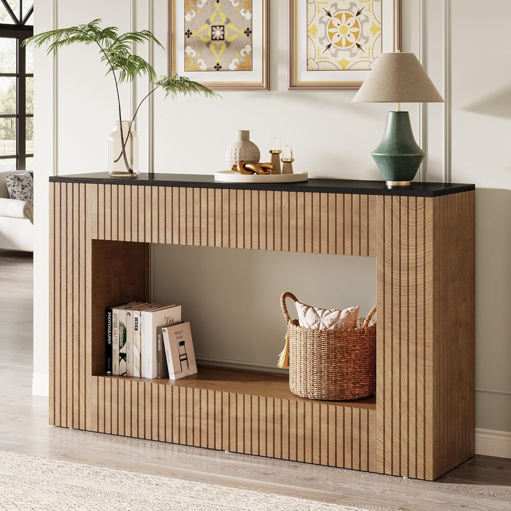 Tribesigns Modern Console Table, 55-Inch Wood Entryway Table with Storage, Na...