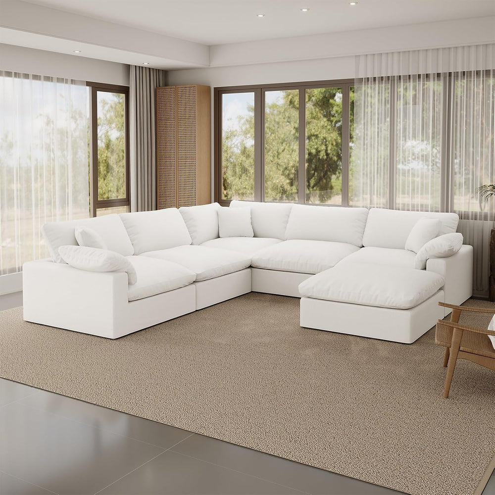 Cloud Modular Sectional Sofa,221.6" Down Filled Sofa 5 Seat with Chaise,...