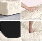 Kasunpul Bean Bag Chair, Giant Bean Bag Chairs for Adults, 2 Seater Lazy Bean Bag Sofa Memory Foam Couch, Loveseat Fireside Chair for Living Room, Bedroom, Office(Beige)