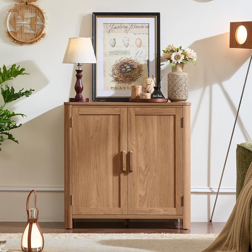Joaxswe Sideboard Buffet Cabinet with Storage, 31.5" Arc-Shaped Credenza...