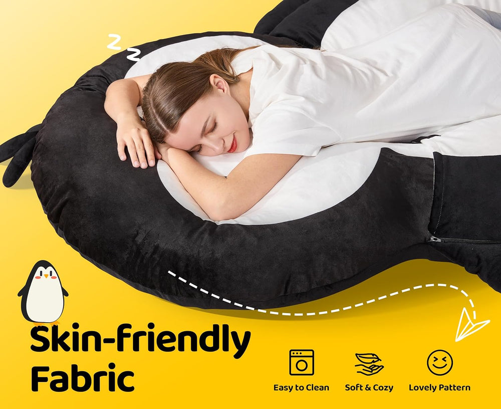 Hobestluk Bean Bag Chairs for Adults Bean Bag Cute Floor Cushions Black | Lar...