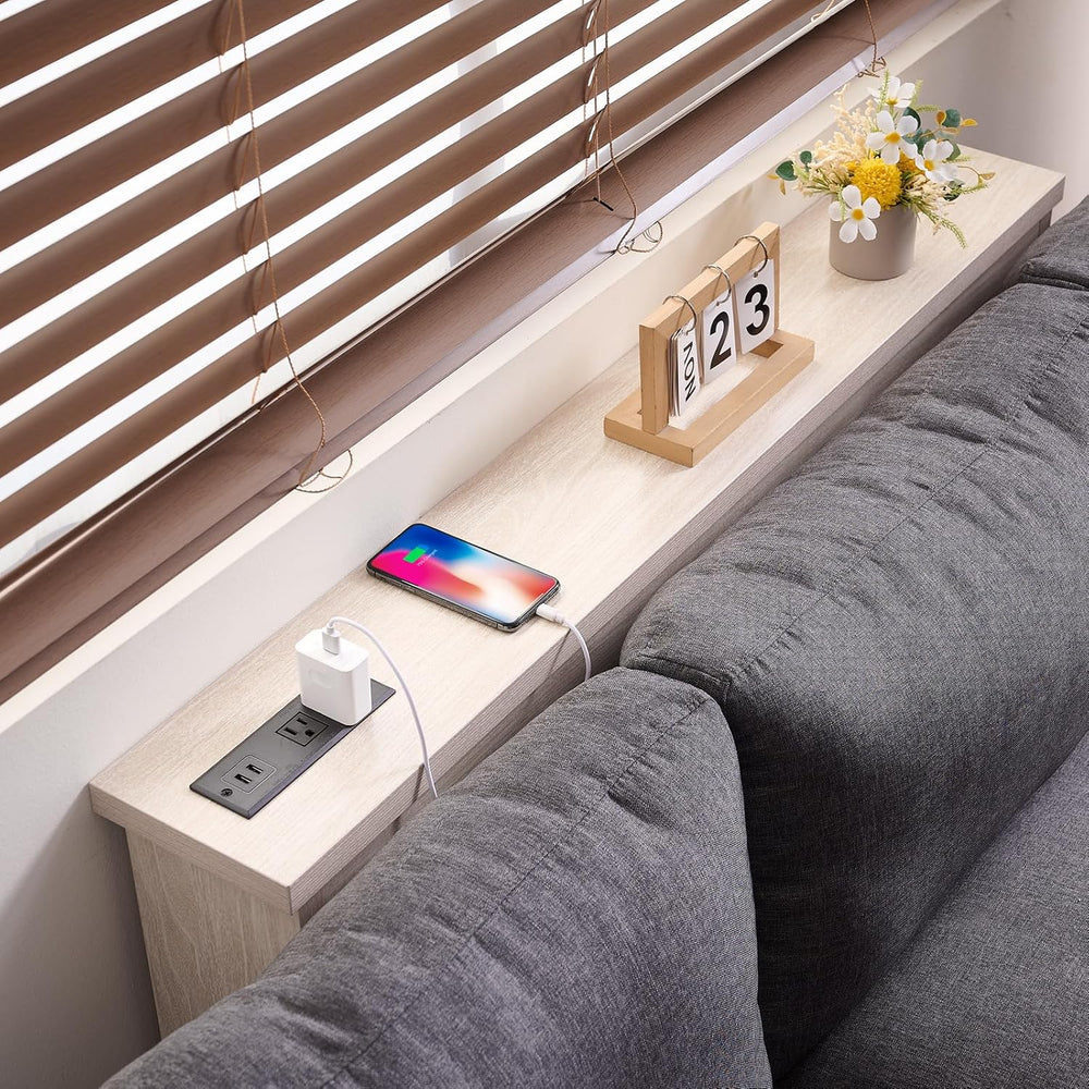 Console Table with Power Outlet and USB Port, 47" Long Behind Couch Tabl...
