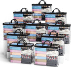 Hopack Under Bed Storage Bags Organizer, 22L Clear Storage Bags, Bags Organizer Clear Zipper Containers Bedroom, Storage Bag for Sweater, Clothes, Shoe Toy, Blanket, Sheet (Black,10PACK)