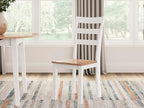 Signature Design by Ashley Gesthaven Solid Wood Frame Dining Chair, Set of 2, White/Natural