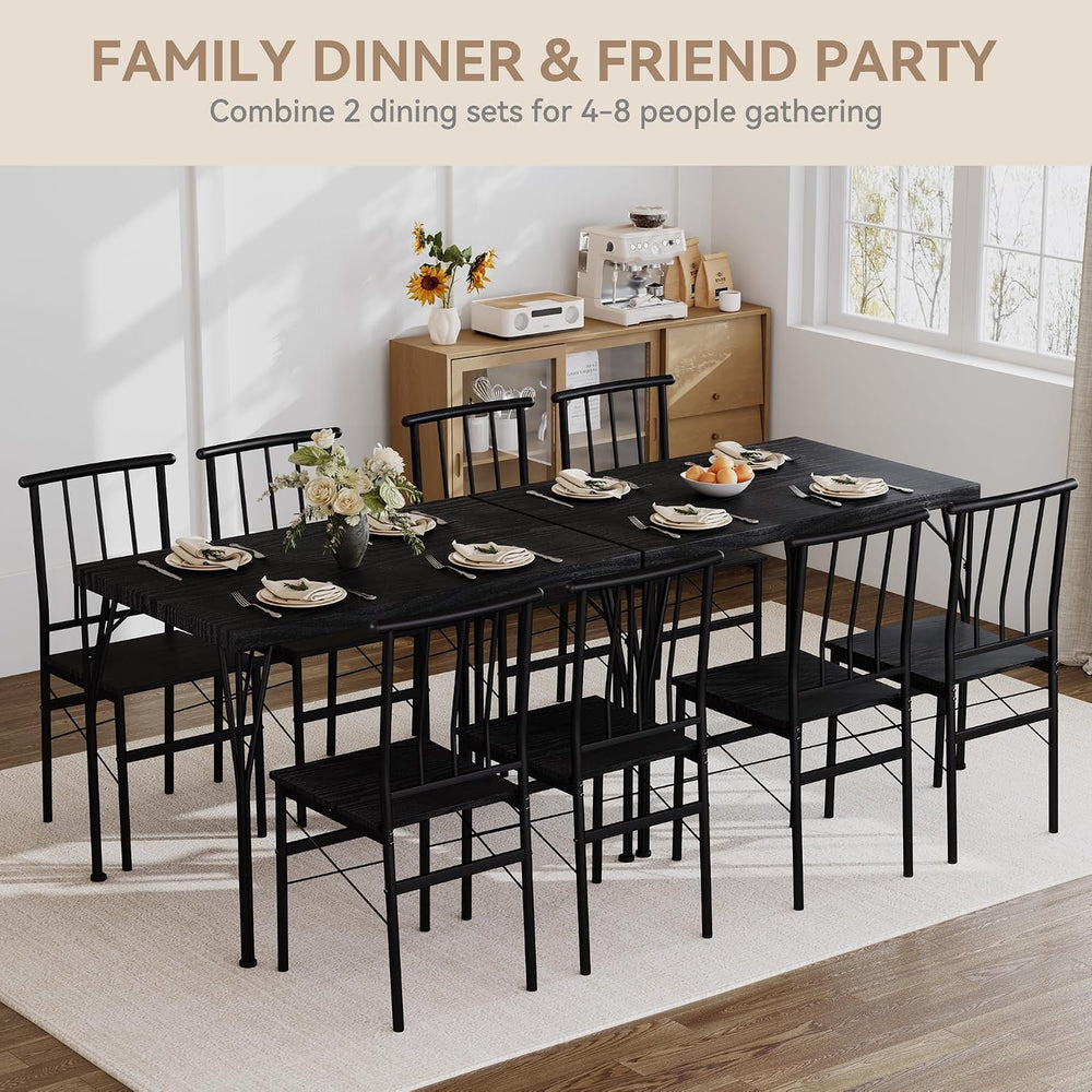 5-Piece Dining Table Set for 4, Kitchen Table Set with 1.6" Thick Tablet...