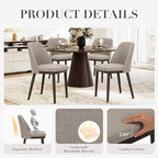 COLAMY Upholstered Dining Chairs Set of 4, Modern Kitchen Chairs with Back, Fabric Side Dining Room Chairs with Wood Legs for Kitchen Dining Room Restaurant, Camel