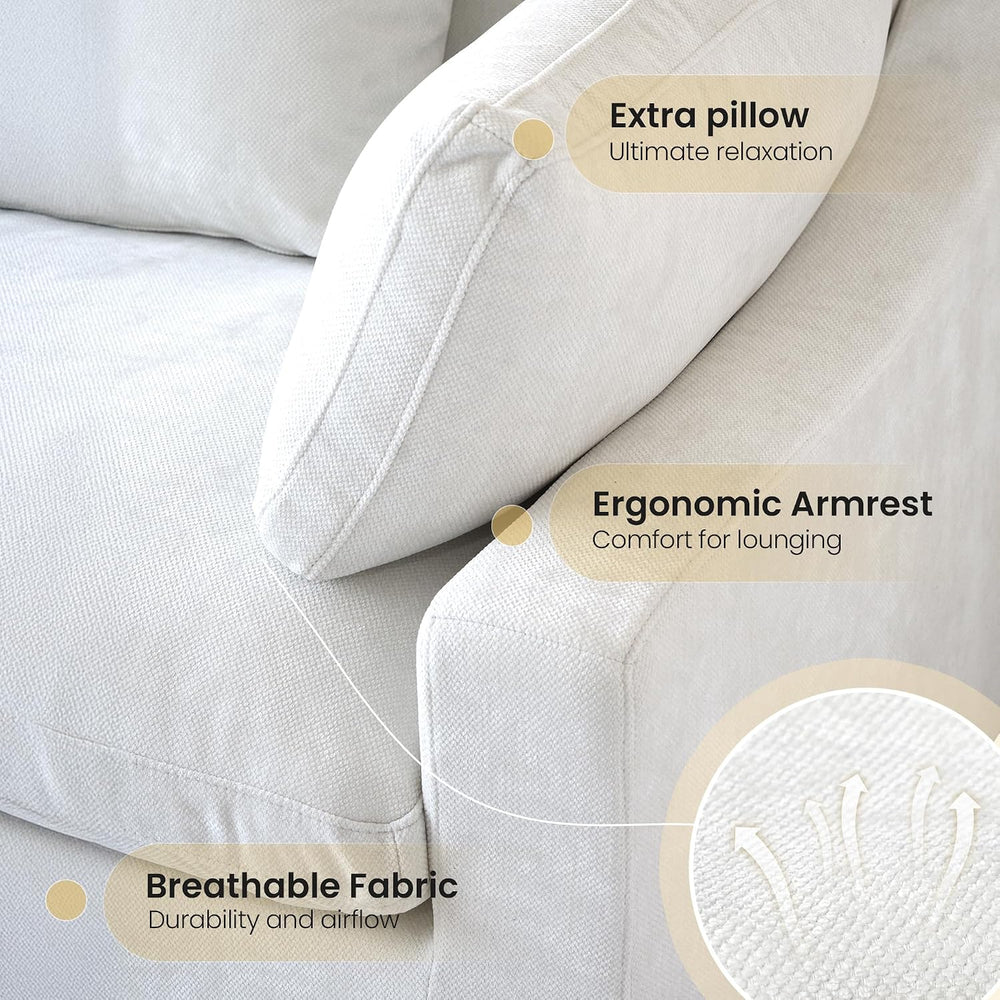 Cloud Couch Modular Sectional Sofa,82.68" Oversized LoveSofa, Down Fille...