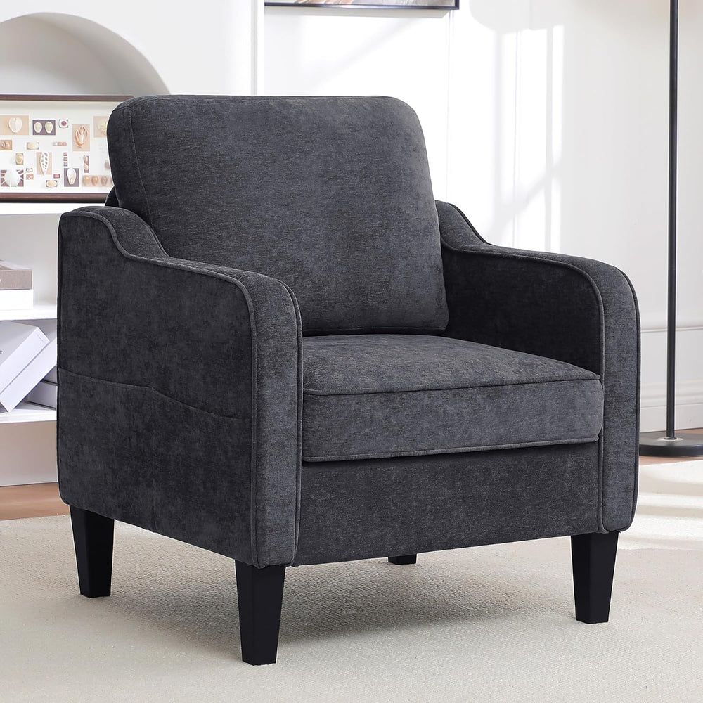 Accent Chair for Living Room, Mid Century Modern Reading Chair for Bedroom, U...