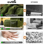 ovios Bean Bag Chair for Adult, Giant Beanbag with Plush Faux Fur, Comfy Large Big Lounger Floor Lazy Chair for Indoor Fireside Living Room Bedroom Dorm, Green