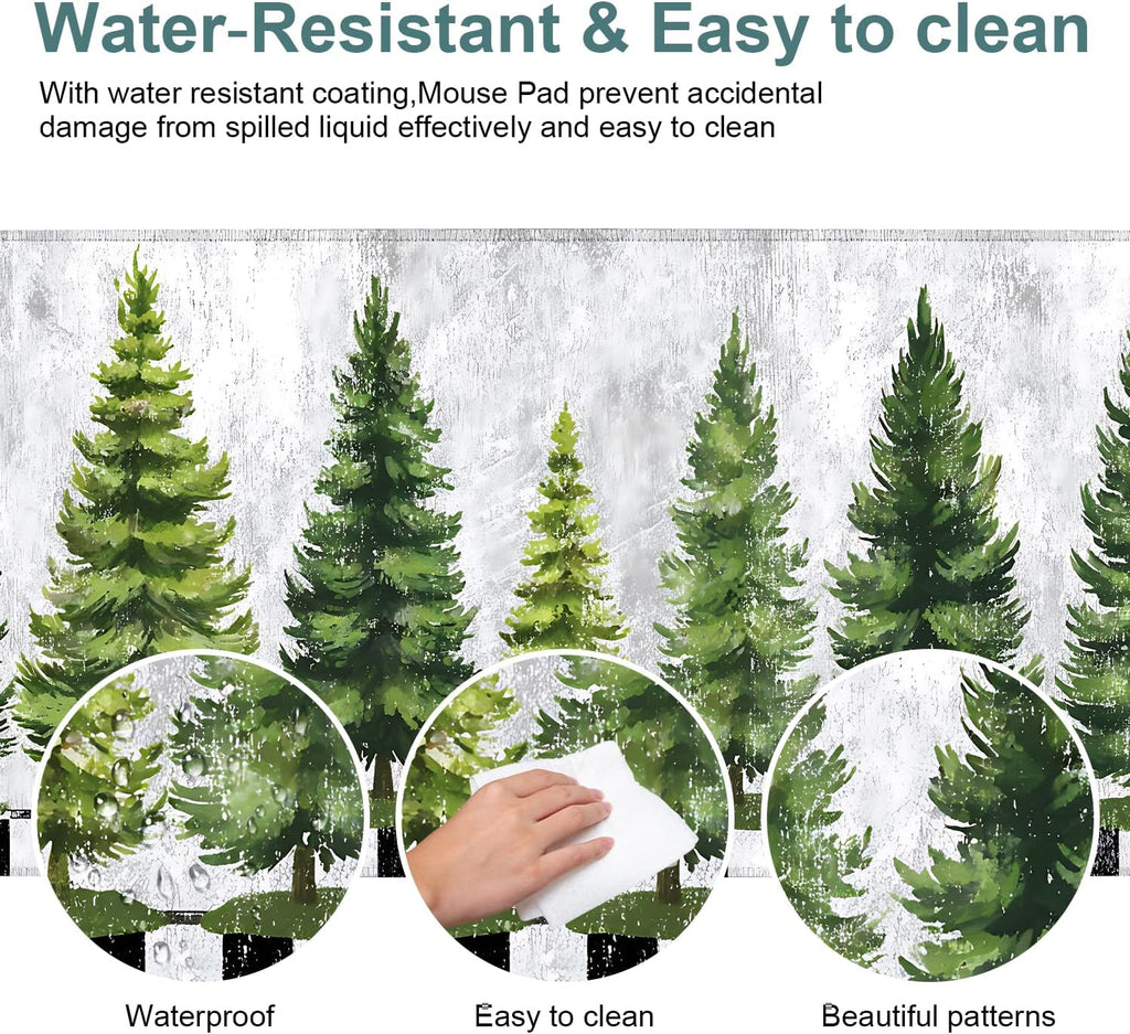 Christmas Tree Gaming Mouse Pad 31.5"x11.8"Desk Mat Anti-Slip Rubber Base & Durable Stitched Edges for Gamers Smooth Mouse Writing Surface for Desk Office/Home