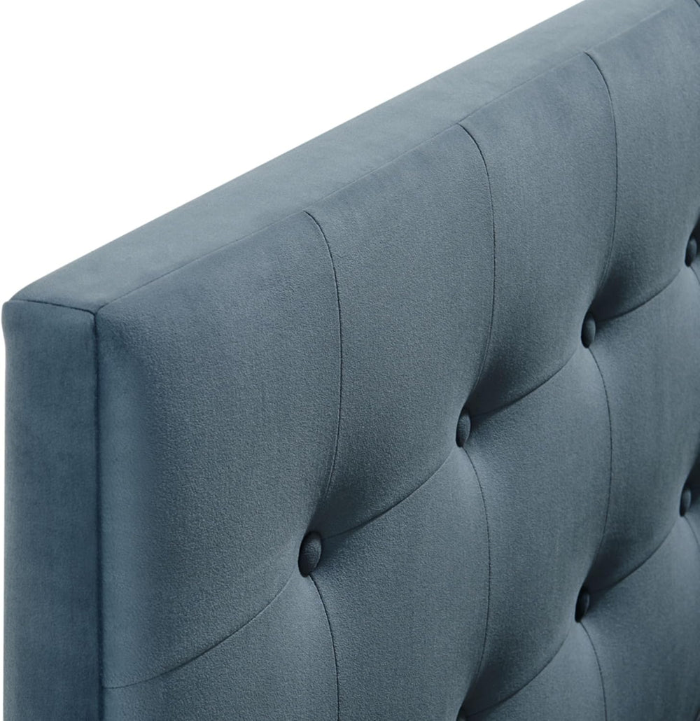 Modway Emily King Size Performance Velvet Headboard in Cadet Blue - Stain-Res...