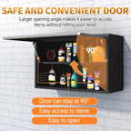 Metal Garage Wall Cabinet with Up-Flip Door, Float Tool Cabenit with Adjustable Shelf,Steel Wall-Mounted Storage Cabinet with Pegboard for Kitchen,Garage,Workshop,Warehouse(19.7"H,Black&Gray)