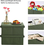 HOONEX Storage Bins with Lids for Organizing, Pack of 2, Storage Boxes with 2 Carrying Handles and Sturdy Heavy Cardboard, 16.5" L x 11.8" W x 7.5" H for Shoes, Books, Clothes, Olive
