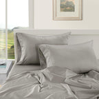 LANE LINEN Pillow Case Covers King Set of 2 100% Egyptian Cotton Sateen Soft Cool & Smooth 1000 Thread Count Cases - Silver