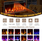 EAG 70" Electric Fireplace TV Stand with 36 inch Fireplace Up to 80" TVs, Entertainment Center with with Storage Cabinet & LED Lights, Modern Media Console for Living Room, Walnut