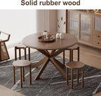 Stackable Stools Set of 4, Wooden Stools 18 Inch Stool Nesting Side Tables Nesting Coffee Table Sturdy and Durable, No Installation Required,Top Stackable Round Stool for Saving space(Walnut Barstool)