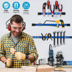 12" 18" 24" Magnetic Tool Holder Strip, Blue Magnet Bar, Metal Tool Organizer Rack for Garage Organization, Easy To Install in Workshop, Mounting Screws Included