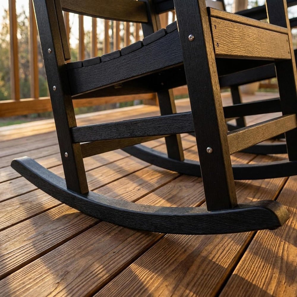 Rocking Chair Set of 2,All Weather Courtyard for Outside Balcony Gardens，High...
