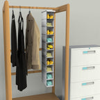 10-Tier Hanging Shoe Organizer with Side Mesh Pockets, White | Hanging Organizer & Storage for Wardrobe,Dorm,Bedroom, Space Saving Shoe Rack Hanger, Foldable Clothes Shelf with Sturdy Hook