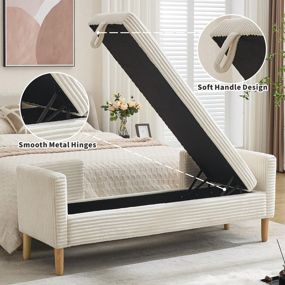 Chifee & Vingol 65.35" W Ottoman with Storage Bench for Bedroom End ...