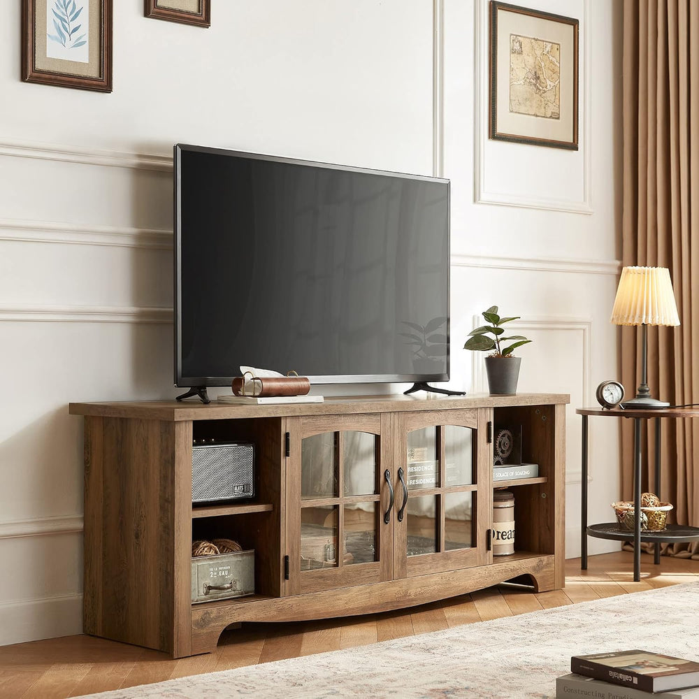 LINSY HOME Living Room Table Sets 4 Piece with TV Stand, Farmhouse TV Stand f...