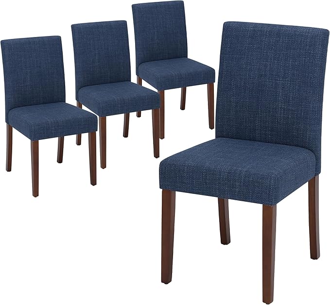 Upholstered Dining Chairs Set of 4, Modern Fabric Dining Room Chair, Wooden D...