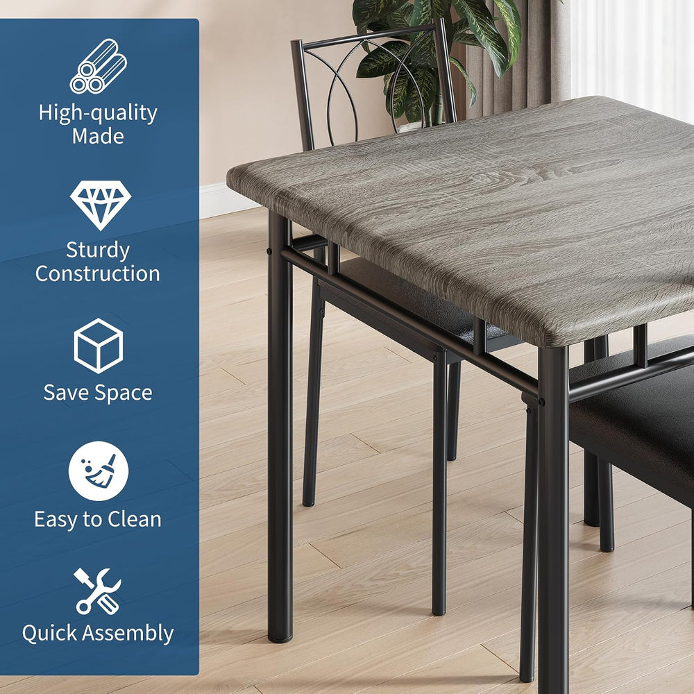 Garvee Dining Table Set for 2, Small Kitchen Table with Upholstered Chairs | ...
