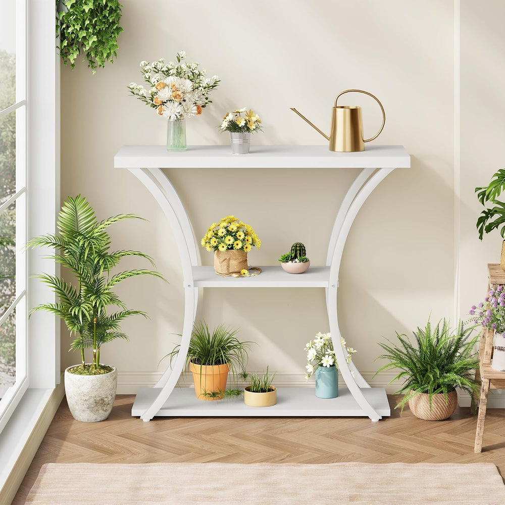 Hoctieon 3 Tier Console Table with Open Wood Shelves, Decorative Entryway Tab...