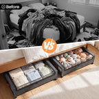 Yecaye 60 L Under Bed Storage with Wheels, 2 Pack Under Bed Storage Containers with Clear Window & Label, Rolling Under bed Shoe Storage organizer for Clothes, Shoes, Hemp Grey