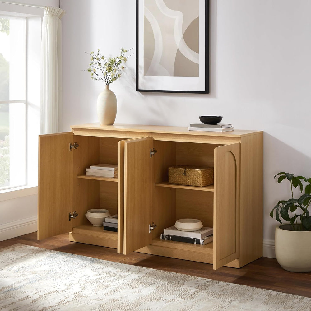 Crosley Furniture Marco Modern Sideboard Buffet Cabinet with Shelves, Dining ...