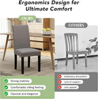 LSSPAID Dining Chairs Set of 6, Fabric Upholstered Dining Room Parson Chair with Nailhead Trim and Solid Wood Legs for Home and Kitchen, Gray