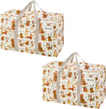 VENO 2 Pack Moving Bags and Large Christmas Storage Bins with lids. Alternative to Moving Boxes, Packing Supplies for College. Extra Large Heavy Duty Totes for Packaging (Holiday Pups, 2 Pack)