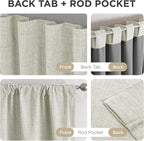 Joydeco Blackout Curtains for Bedroom - 100% Light Blocking 2 Panels Light BeigeDrapes 66" W x 96" L, Thermal Insulated Room Darkening Curtains, Linen Textured for Living Room, Rod Pocket & Back Tabs
