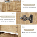 94.5" Wide Modern TV Stands for Living Room, Entertainment Center with Storage Cabinets and Drawers,Wooden TV Console with Groove Handle,Media Console for Bedroom,Dining Room,Natural