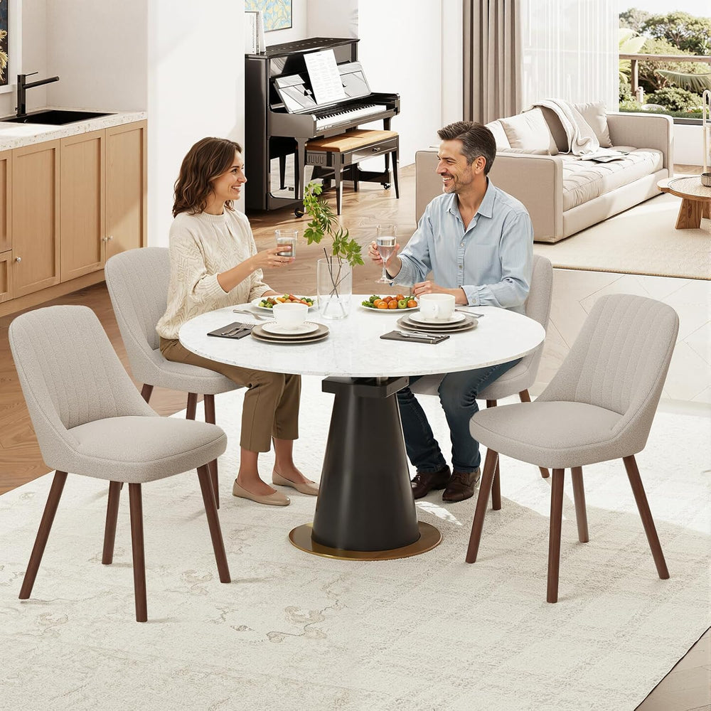 MALOL Upholstered Dining Chairs Set of 4, Modern Fabric Kitchen Chairs with B...