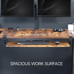 VIVO Extra Long Clamp-on Computer Keyboard and Mouse Under Desk Slider Tray, 34 x 11 inch Pull Out Platform Drawer, Rustic Vintage Brown, MOUNT-KB15EN