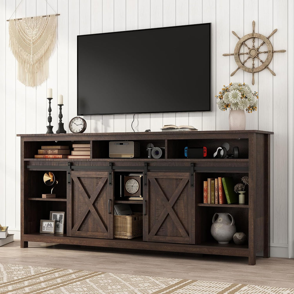 Vinctik 6&Fox 70in Wooden Farmhouse Entertainment Center for 80/75 inch T...