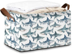 Sharks Storage Bin with Handles, Basket Storage Organizer for Shelves, Closet, Nursery, Book, Laundry Hamper & Home Decor