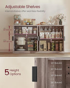 VASAGLE MAXE Collection - Buffet Cabinet, Console Cabinet, Sideboard with Adjustable Shelves, Fluted Doors, Transitional, Kitchen Pantry, Washed Gray UBBK382G01S