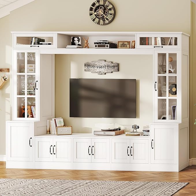 AMERLIFE 98" W Wall Unit TV Stand with Storage for TVs up to 80", M...