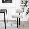 DYHOME Dining Chair One Chair for Kitchen Dining Room,Upholstered Modern Boucle Dining Chair with Black Metal Legs Curved Backrest,Grey