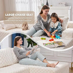 Hobestluk Modular Sectional Sofa Couches L-Shape Couch 3 Seat Modular Sofa Memory Foam Sectional Couches for Living Room, Cloud Couch with Oversized Chaise (96" Right Facing Chaise)