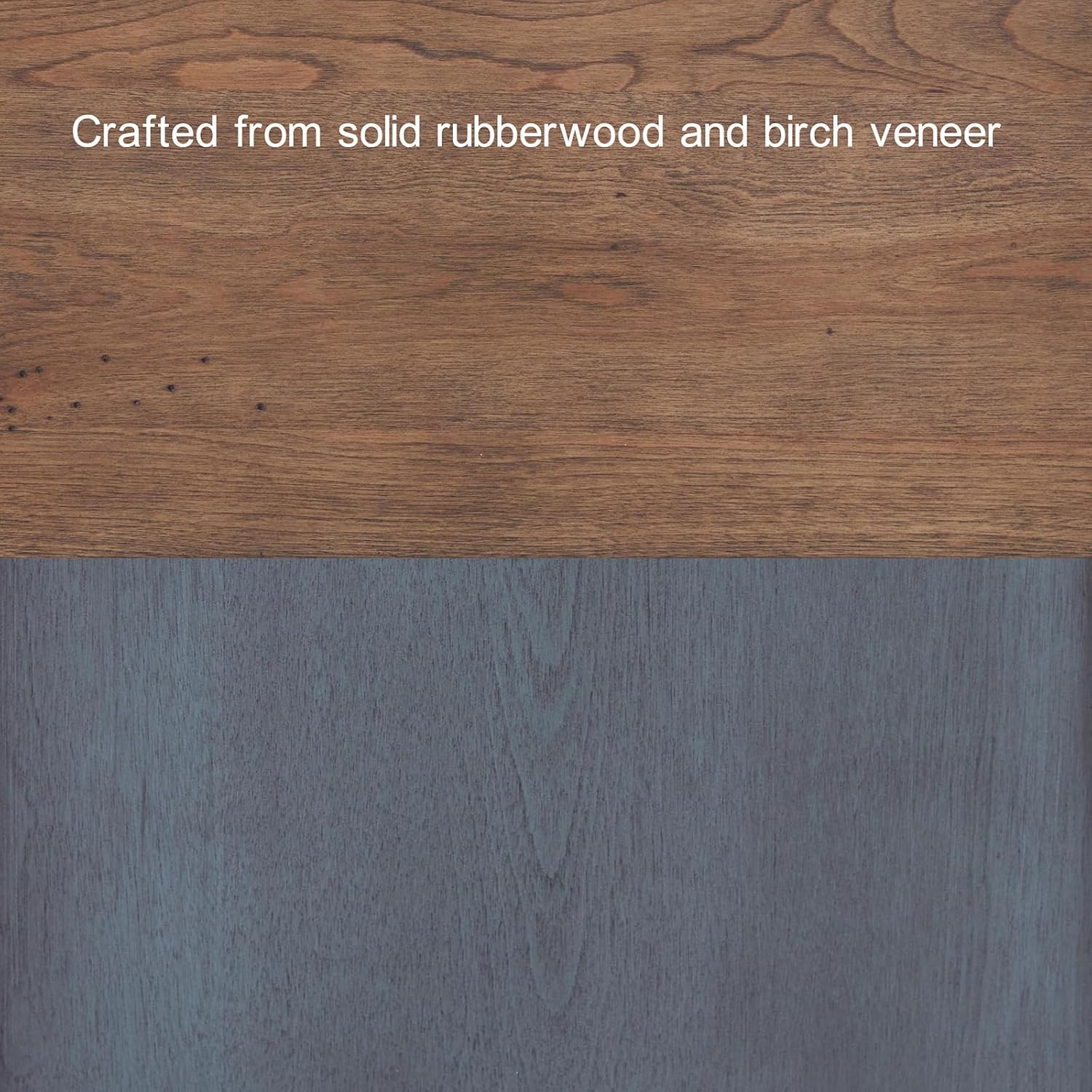 84" High Kitchen Sideboard, Wooden Storage Cabinet, No Assembly Required, with 4 Shelves and 2 Panel Doors, Corduroy Blue Finish, for Kitchen, Dining Room, Living Room, Blue