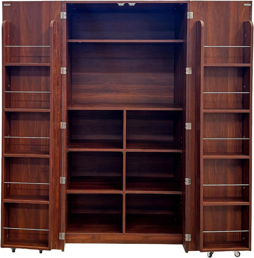 Farmhouse Kitchen Pantry Cabinet, 63" Tall Storage Cabinet with 2 Doors ...