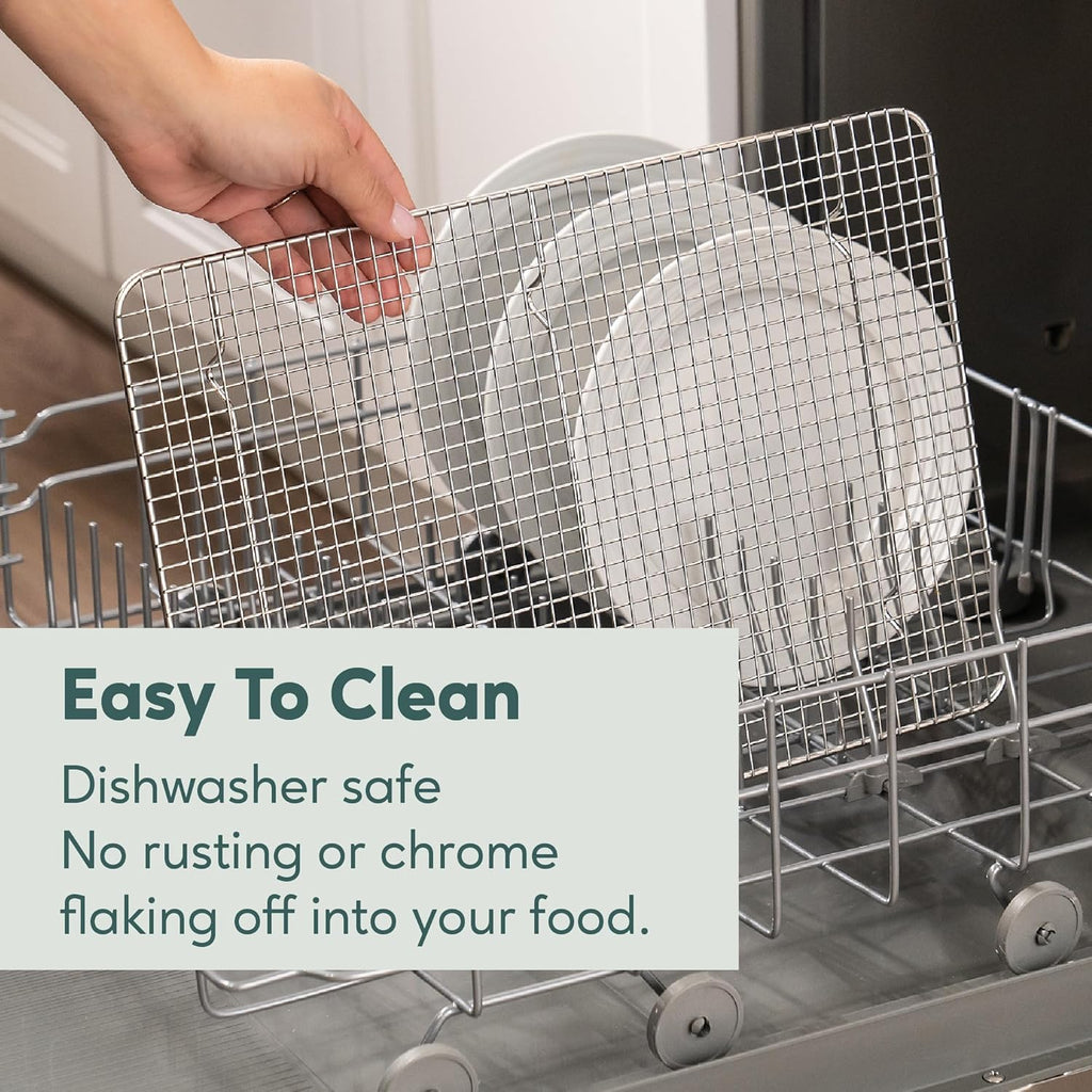 Ultra Cuisine Heavy Duty Cooling Rack for Cooking and Baking - Professional Grade Premium100% Stainless Steel Baking Rack & Wire Cooling Mesh for Roasting & Grilling - Dishwasher Safe - 11.5" x 16.5"